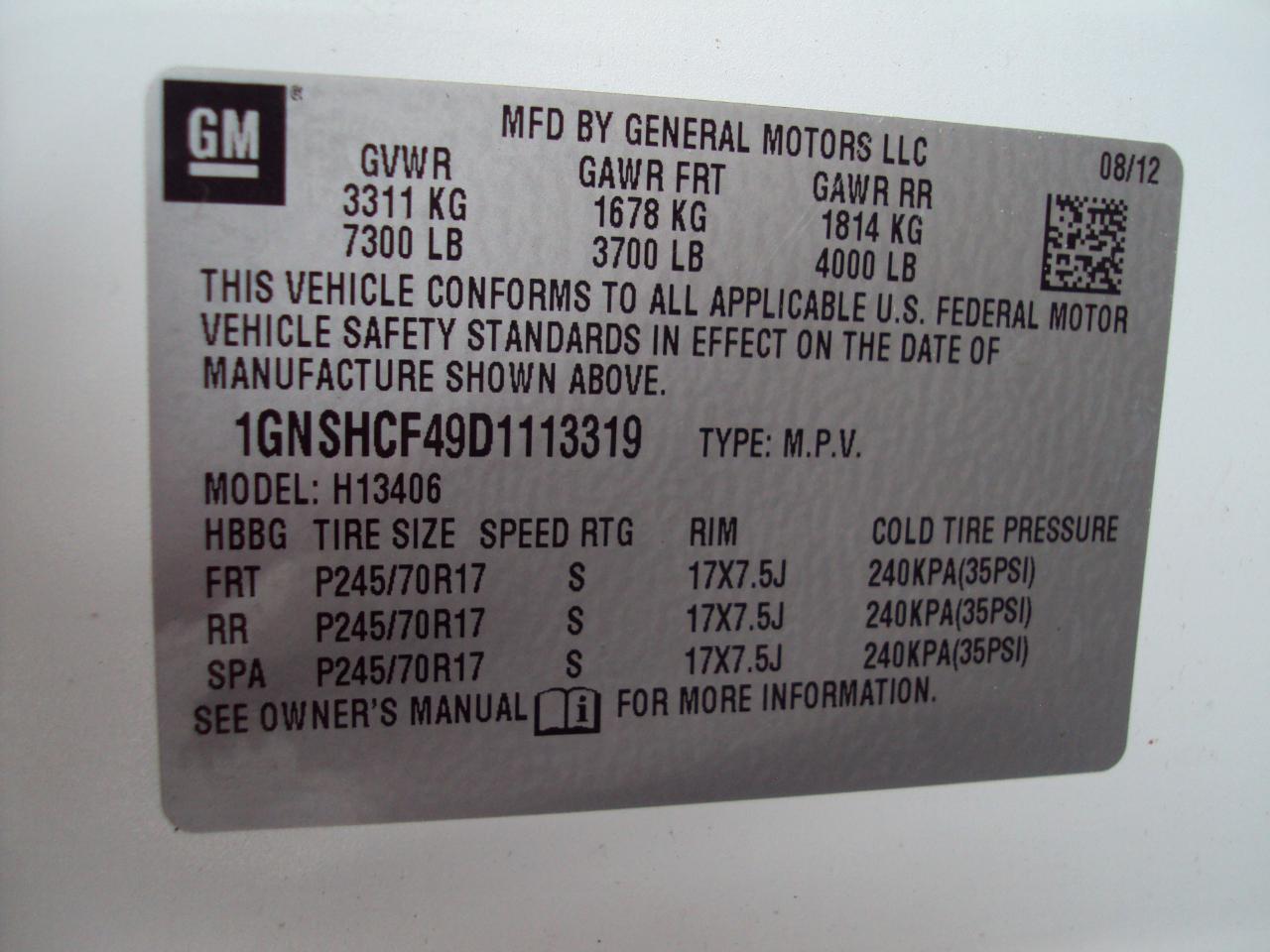 Chevrolet Express Passenger AWD 1500 135" LT 2013