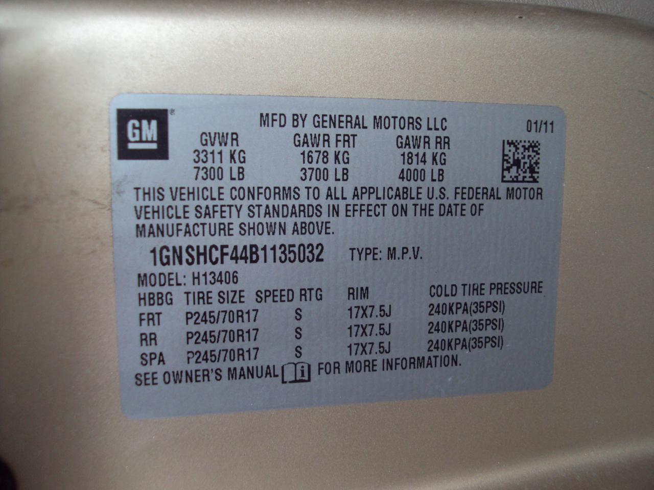 Chevrolet Express Passenger AWD 1500 135" 1LT 2011