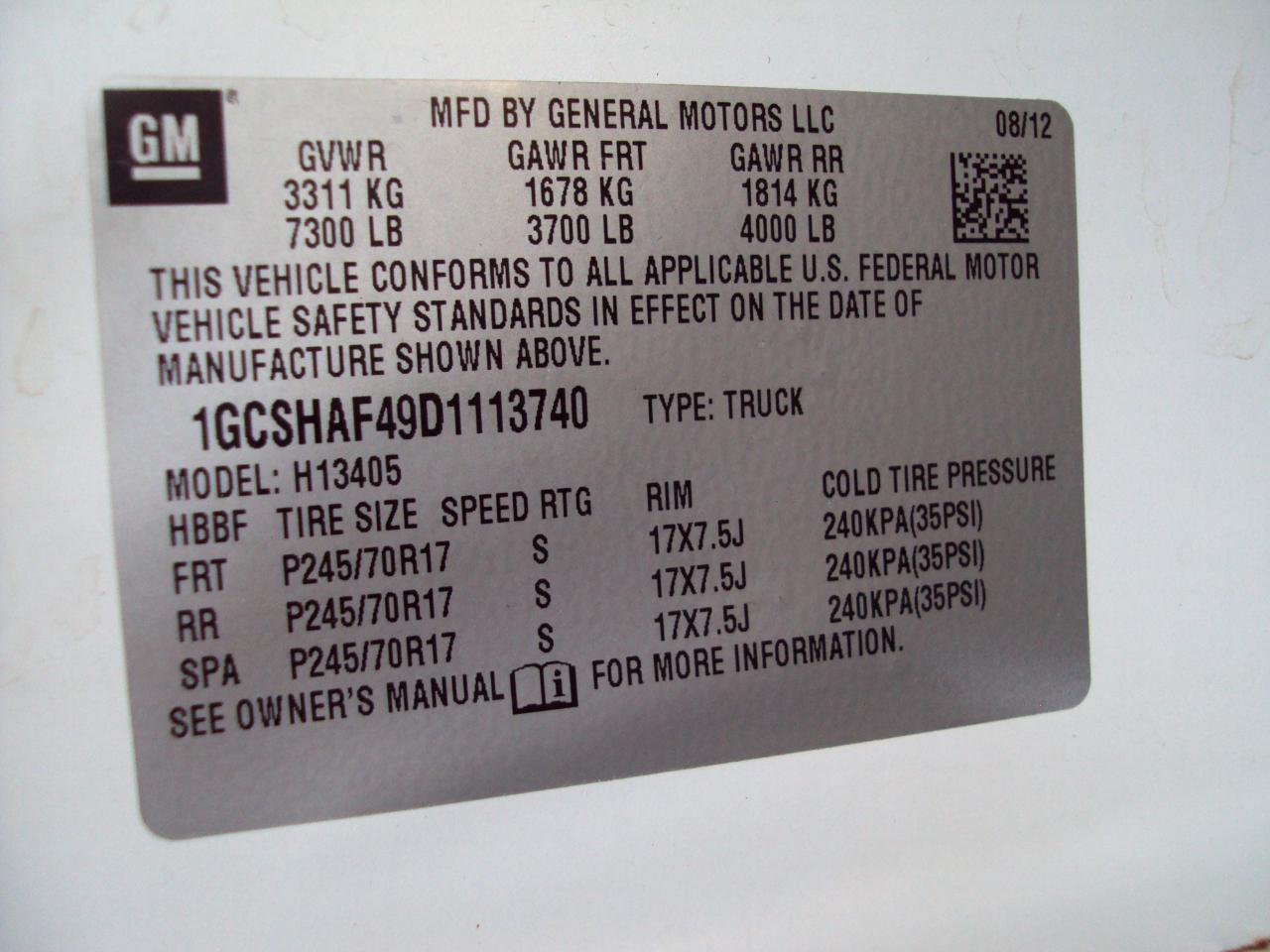 Chevrolet Express Cargo Van AWD 1500 135" 2013