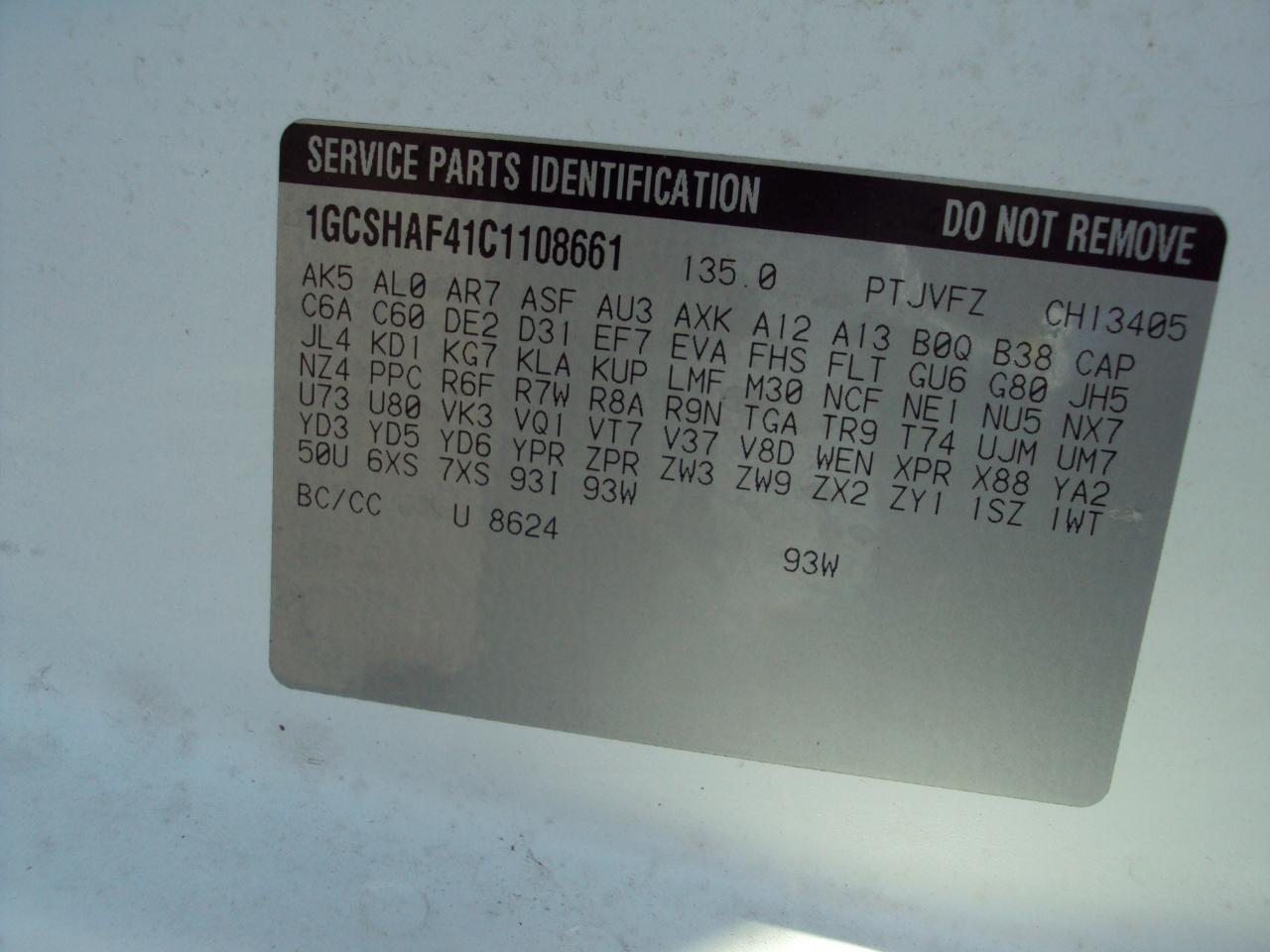 Chevrolet Express Cargo Van AWD 1500 135" 2012