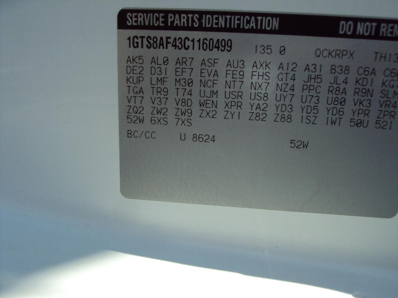 GMC Savana Cargo Van AWD 1500 135" 2012