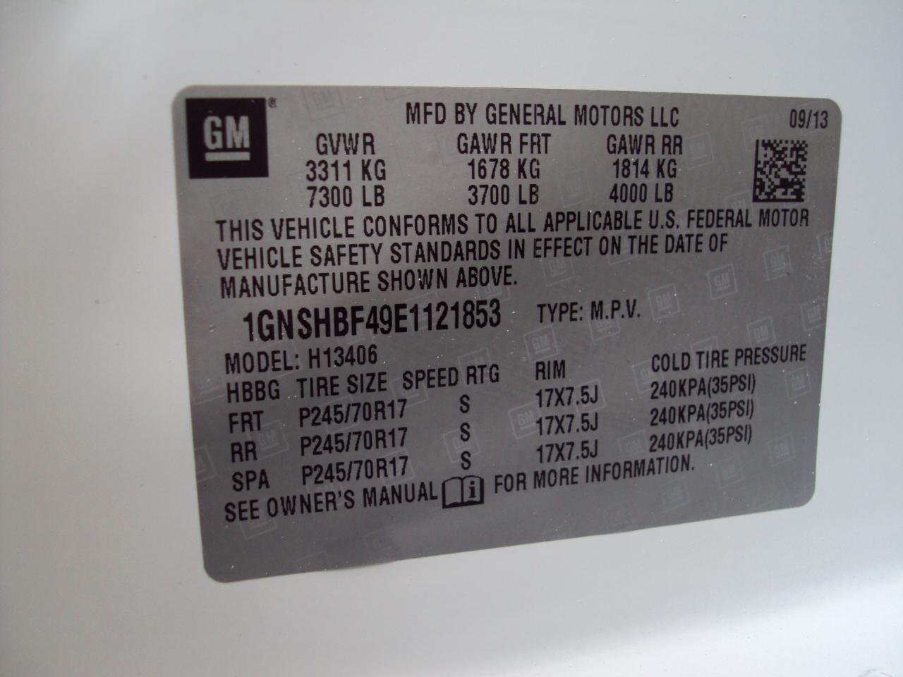 Chevrolet Express Passenger AWD 1500 135" LS 2014