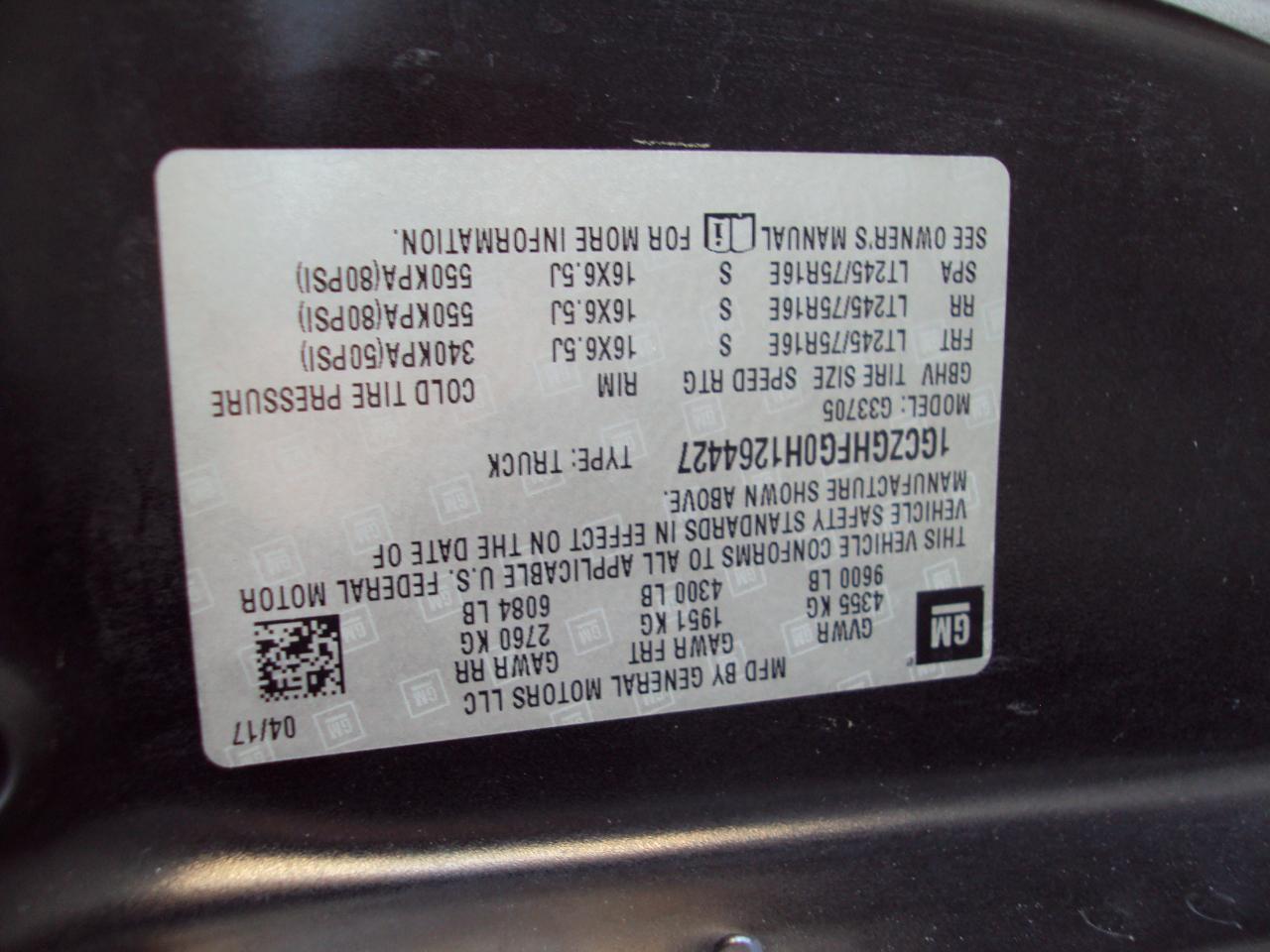 Chevrolet Express Cargo Van RWD 3500 155" 2017