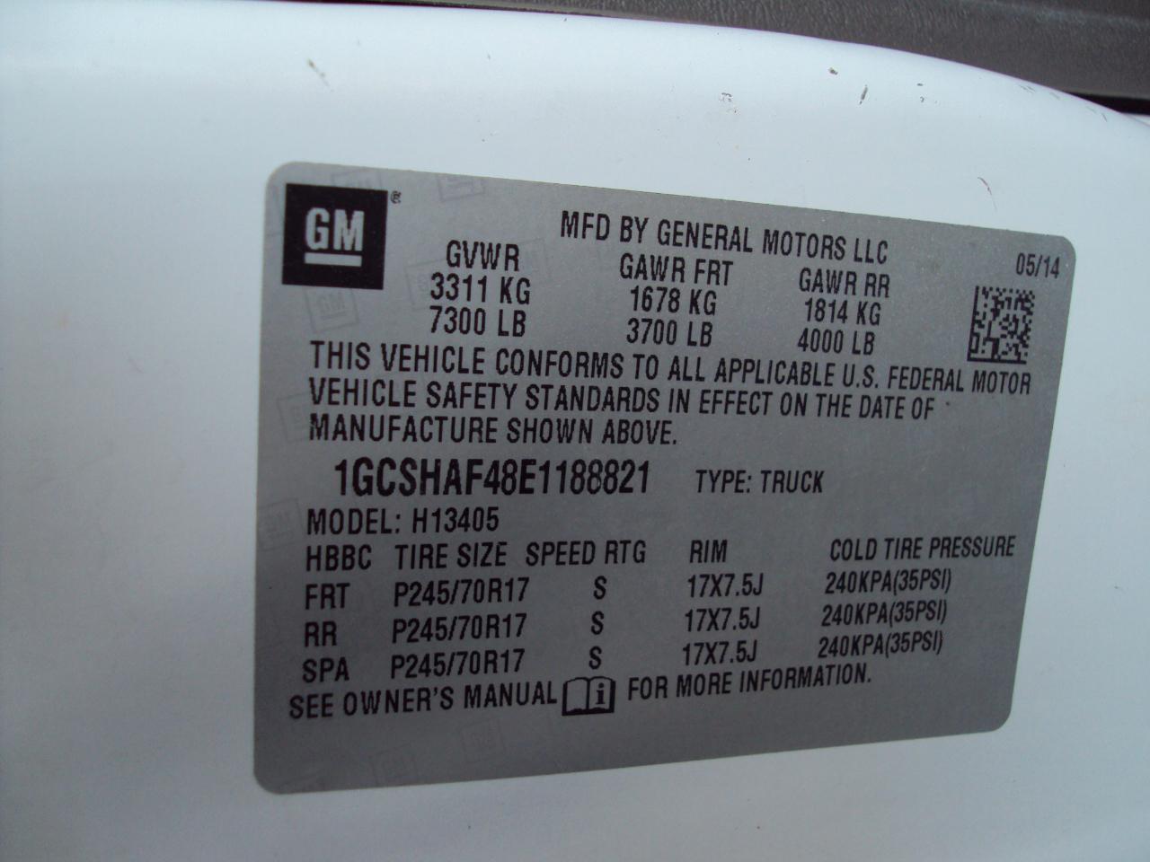Chevrolet Express Cargo Van AWD 1500 135" 2014