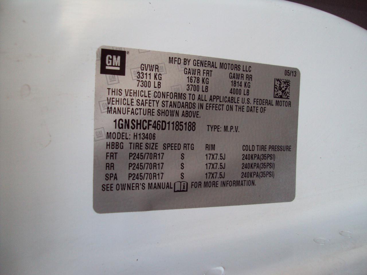 Chevrolet Express Passenger AWD 1500 135" LT 2013