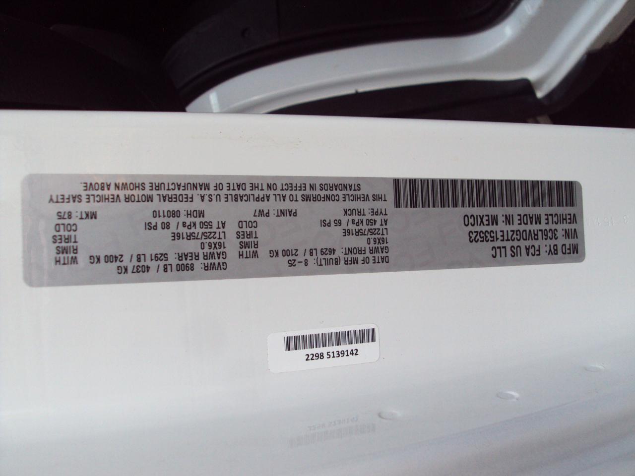 RAM ProMaster Cargo Van Tradesman 2500 High Roof 159" WB w/Pass Seat 2026