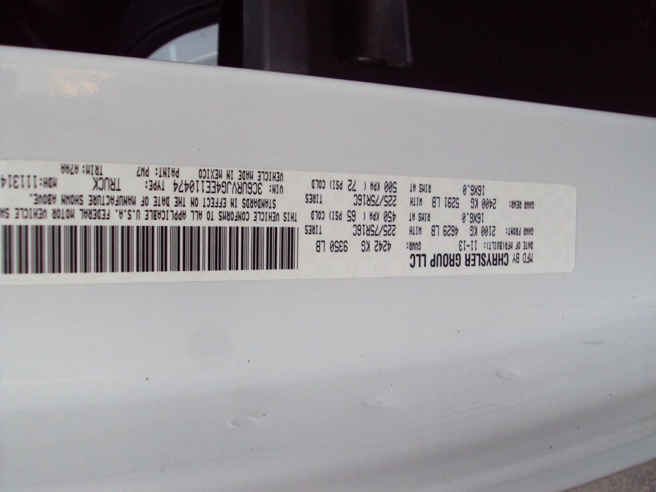 RAM ProMaster Cargo Van  2014