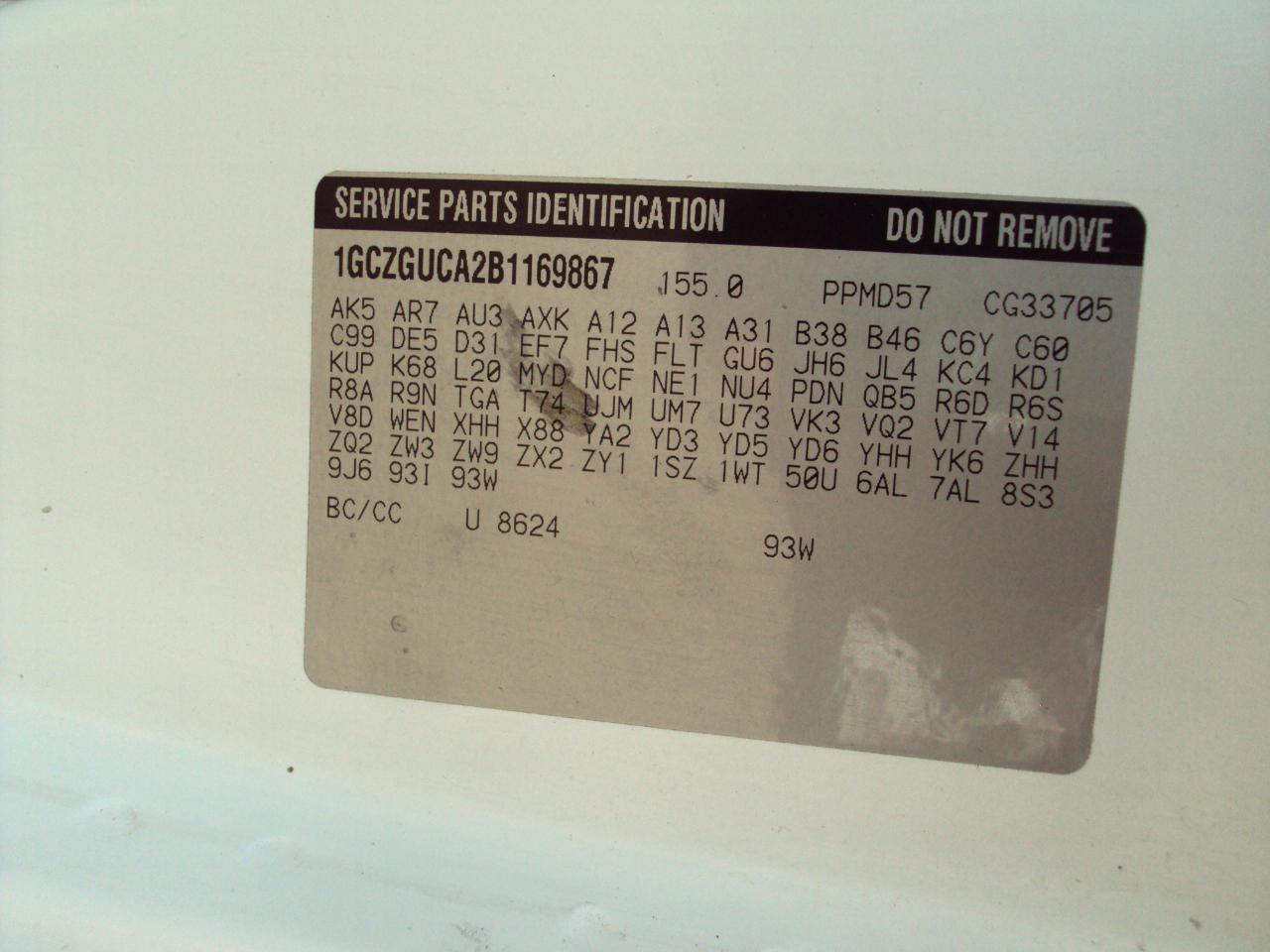 Chevrolet Express Cargo Van RWD 3500 155" 2011
