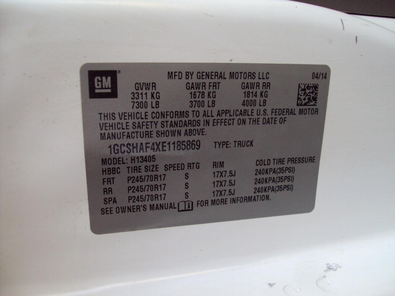 Chevrolet Express Cargo Van  2014