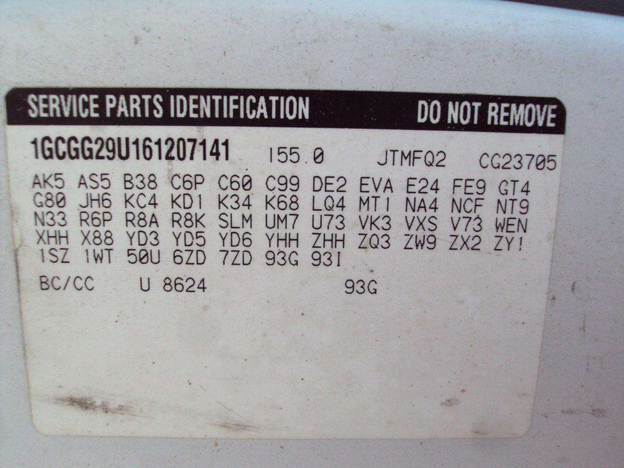 Chevrolet Express Cargo Van 2500 155" WB RWD 2006