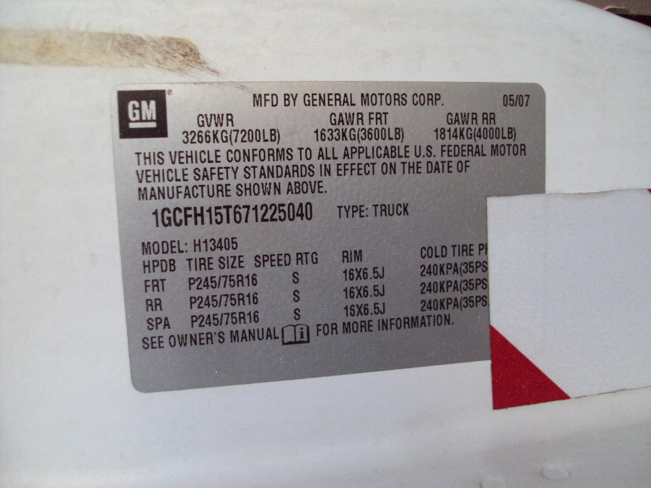 Chevrolet Express Cargo Van AWD 1500 135" 2007