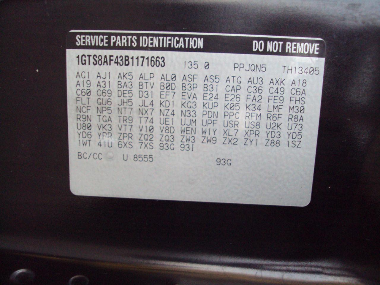 GMC Savana Cargo Van AWD 1500 135" 2011
