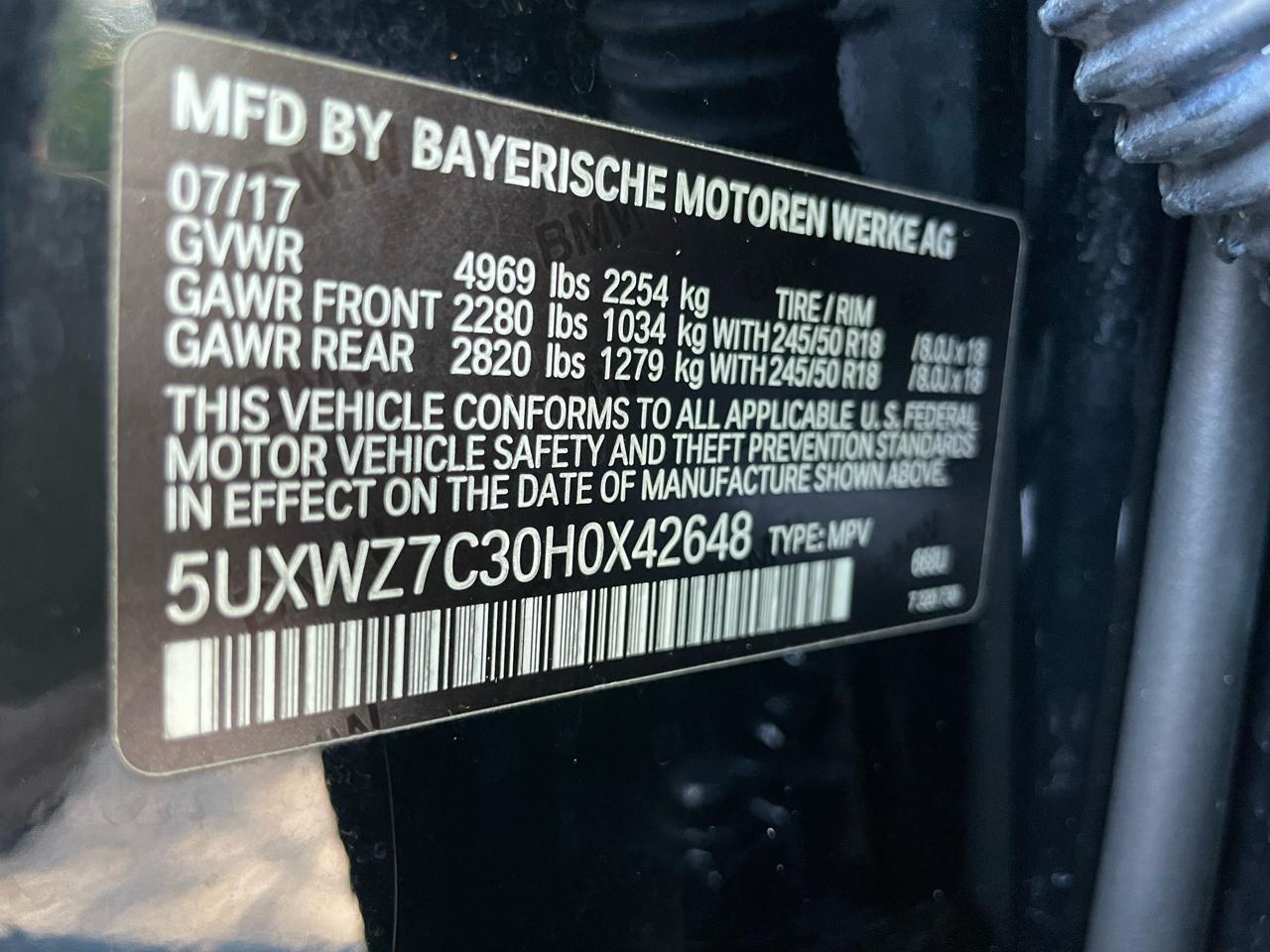 BMW X3 sDrive28i Sports Activity Vehicle 2017