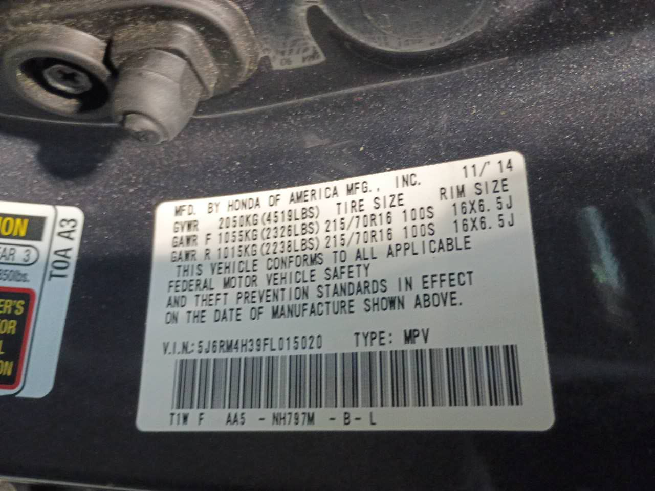 Honda CR-V LX 4WD 2015