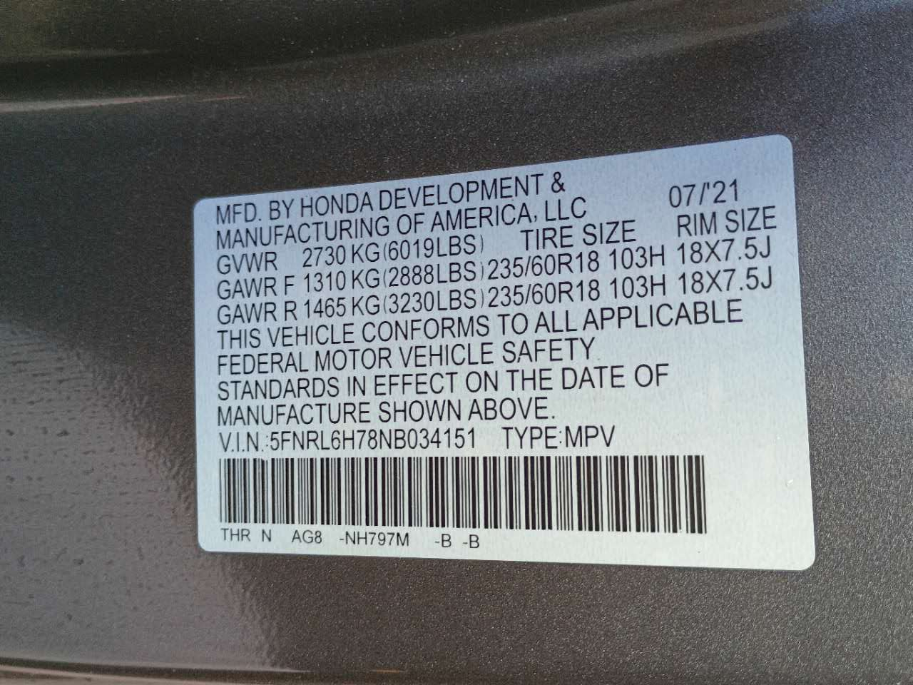 Honda Odyssey EX-L 2022