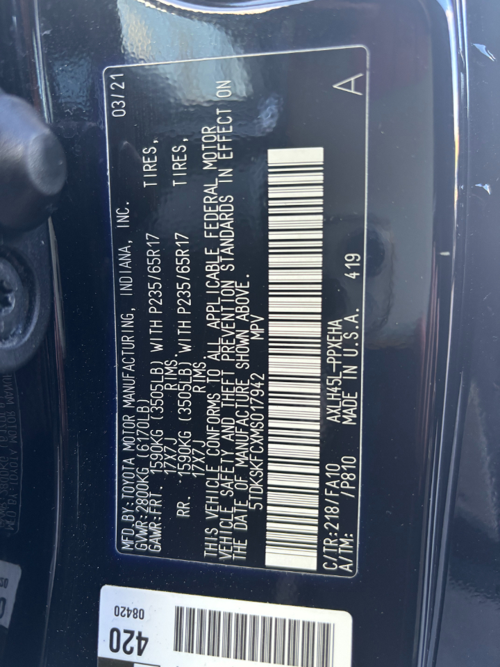 Toyota Sienna LE 8-Passenger AWD 2021