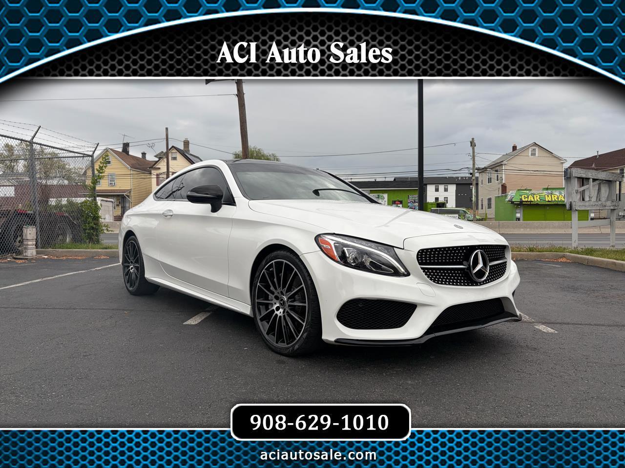 White 2018 Mercedes-Benz C-Class Coupe Rear-Wheel Drive Automatic
