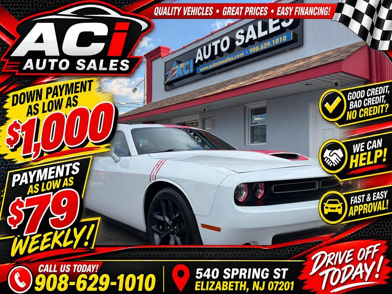 White 2019 Dodge Challenger Coupe Rear-Wheel Drive Automatic