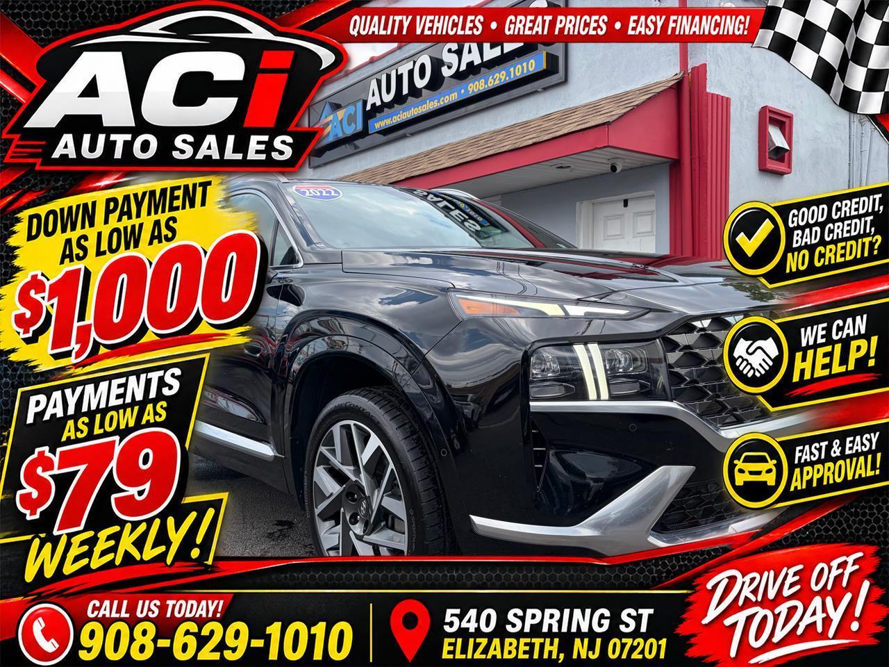 Black 2022 Hyundai Santa Fe SUV / Crossover All-Wheel Drive Automatic
