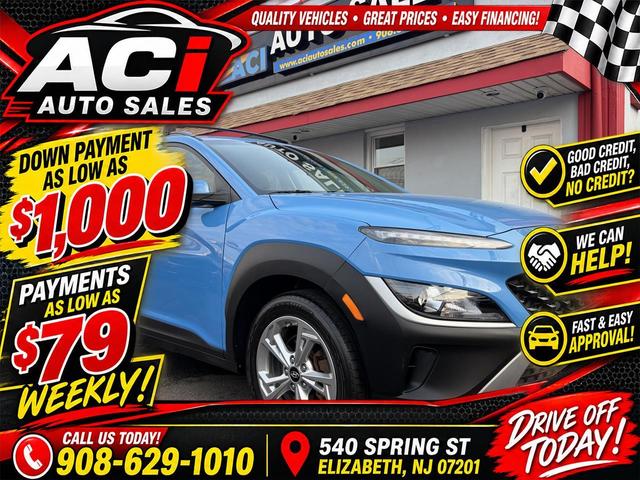 Blue 2022 Hyundai Kona SUV / Crossover All-Wheel Drive Automatic