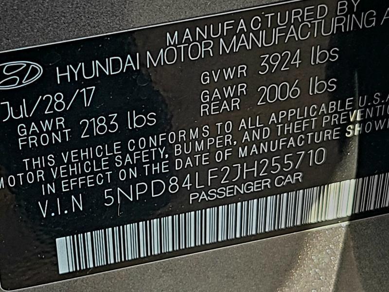 Hyundai Elantra SEL 2018