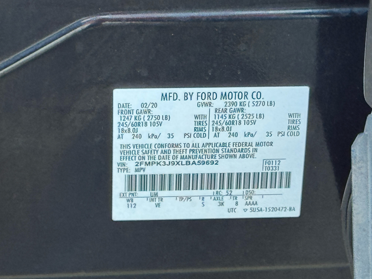 Ford Edge SEL FWD 2020