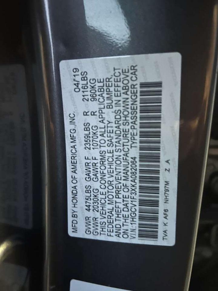 Honda Accord Sport CVT 2019