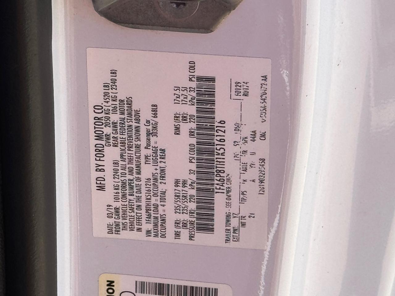 Ford Mustang EcoBoost Coupe 2019