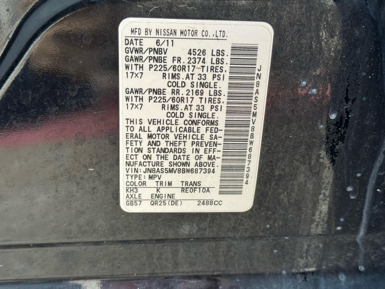 Nissan Rogue S AWD 2011