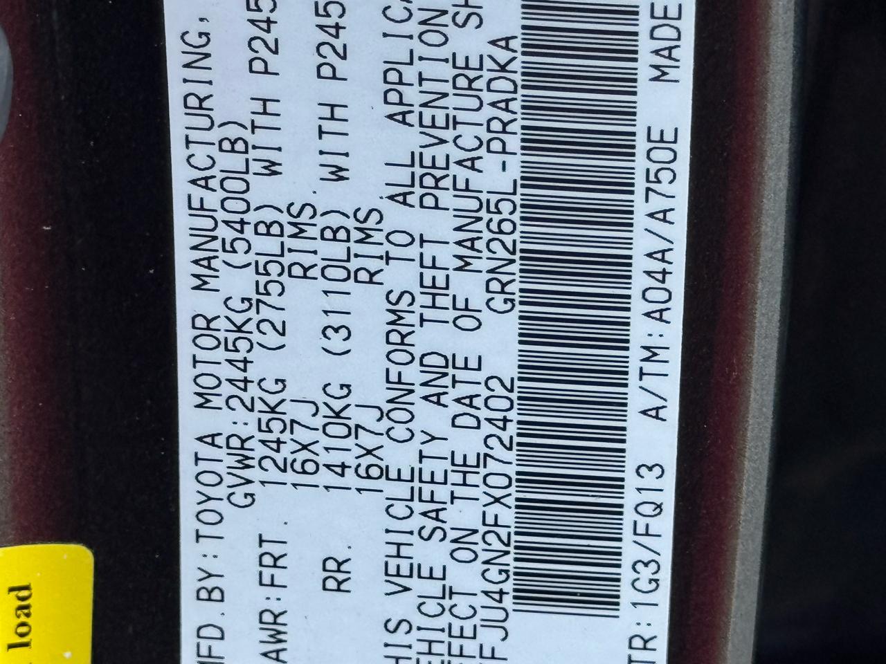 Toyota Tacoma PreRunner Double Cab V6 5AT 2WD 2015