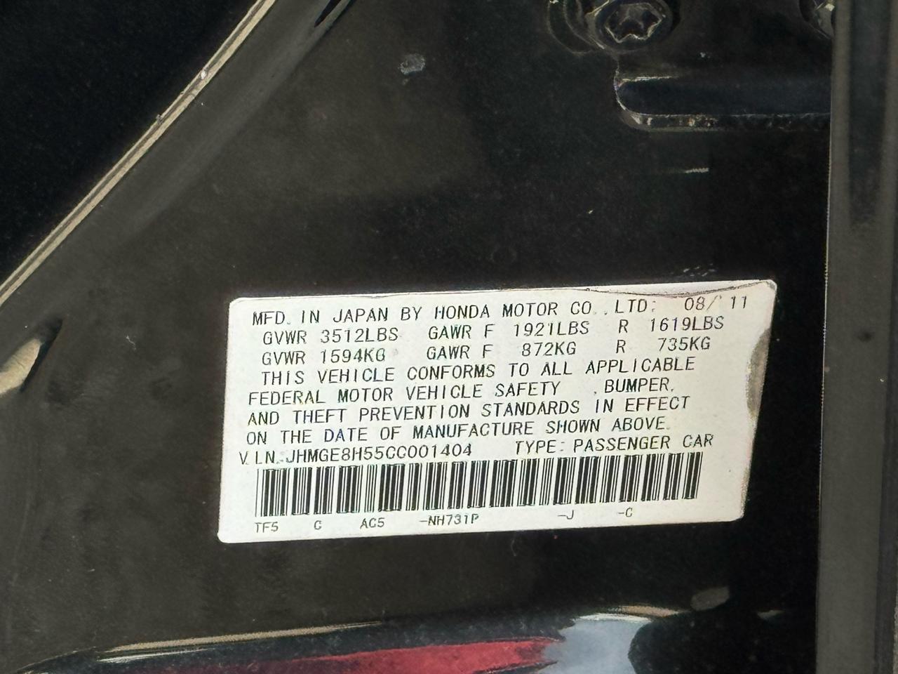 Honda Fit Sport 5-Speed AT 2012