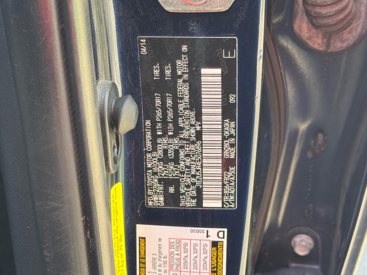 Toyota 4Runner SR5 2WD 2014