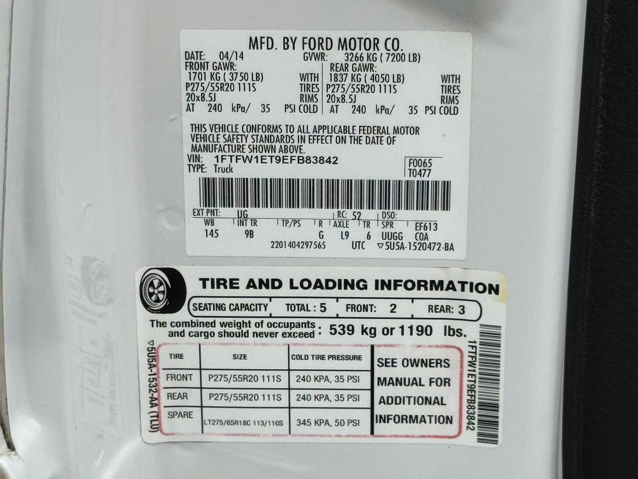 Ford F-150 Platinum SuperCrew 6.5-ft. Bed 4WD 2014