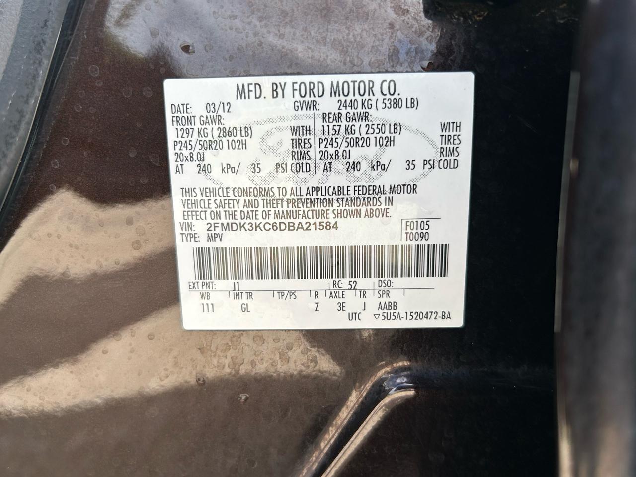 Ford Edge Limited FWD 2013