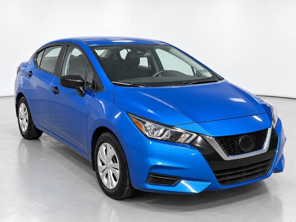 electric blue 2021 Nissan Versa Sedan Front-Wheel Drive Continuously Variable Transmission
