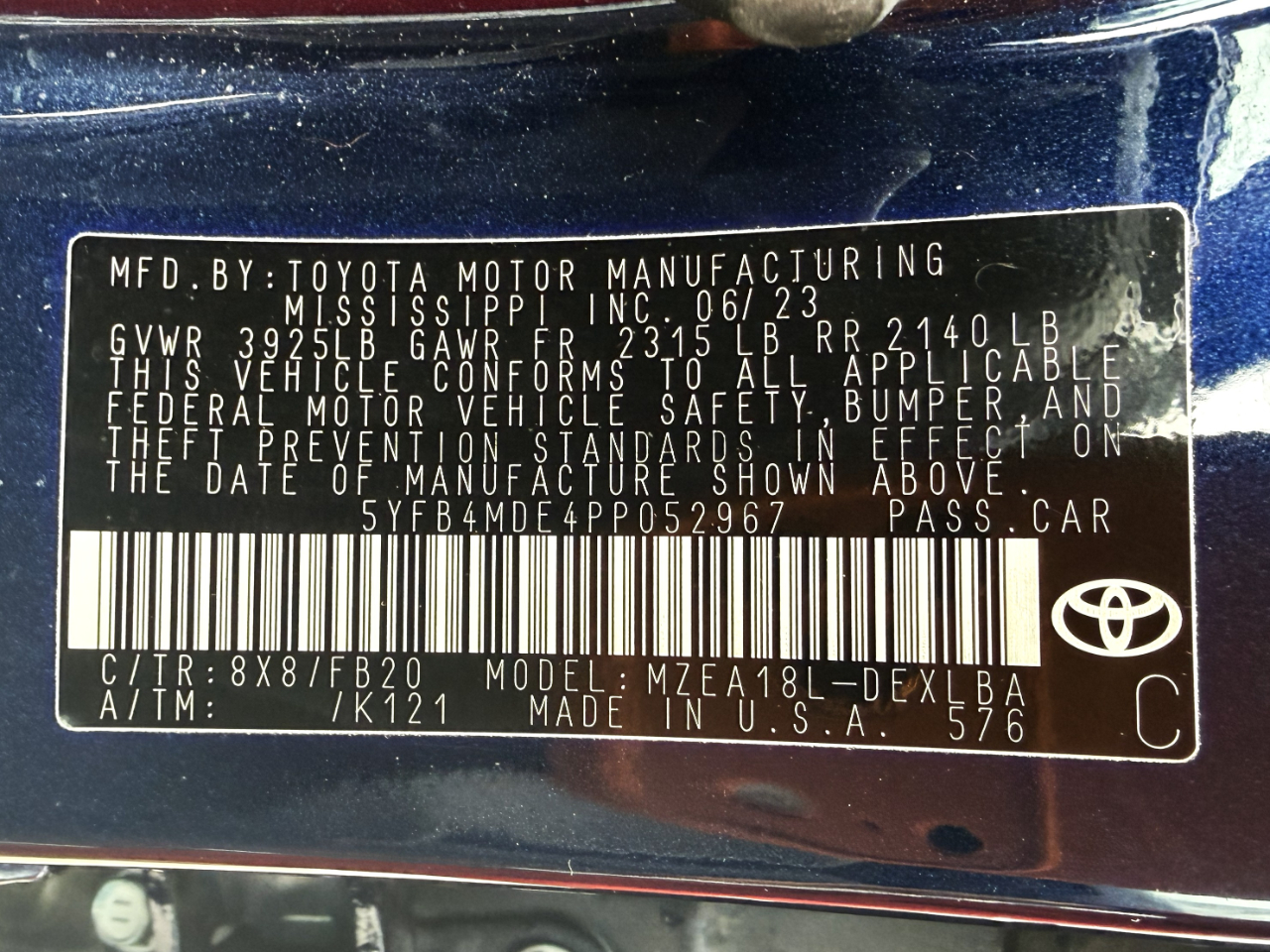 Toyota Corolla LE 2023