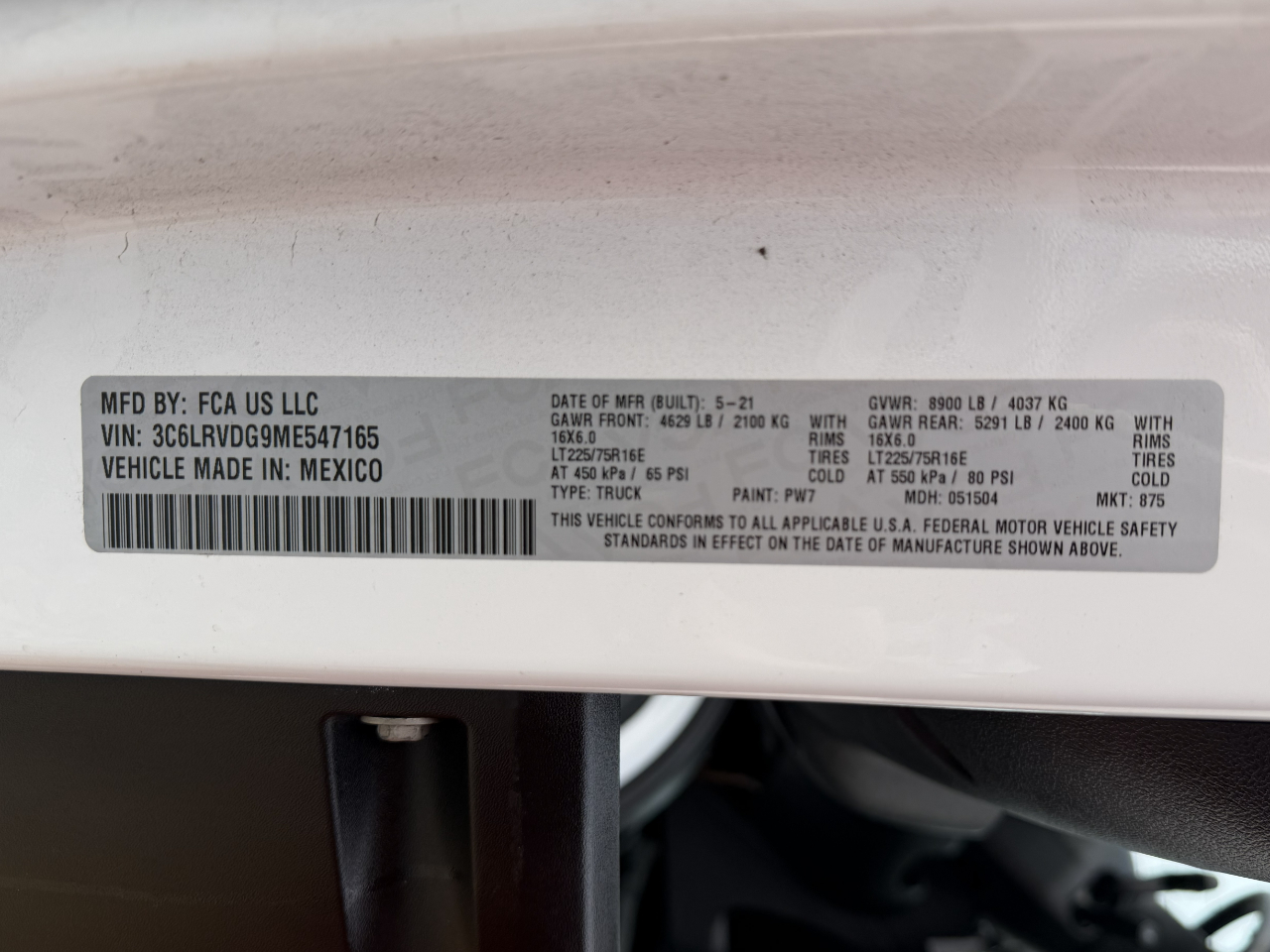 RAM Promaster 2500 High Roof 159-in. WB 2021