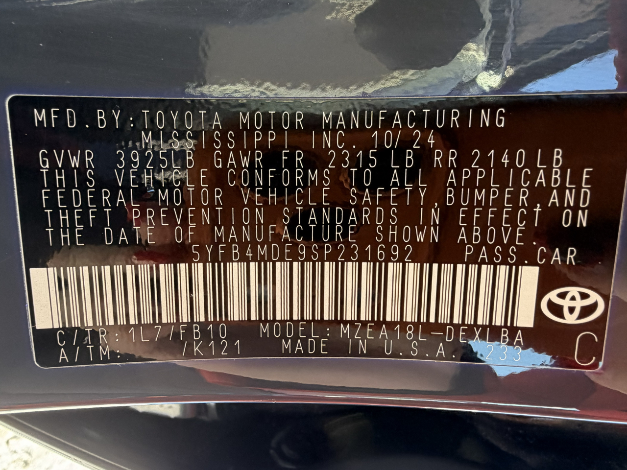 Toyota Corolla LE 2025