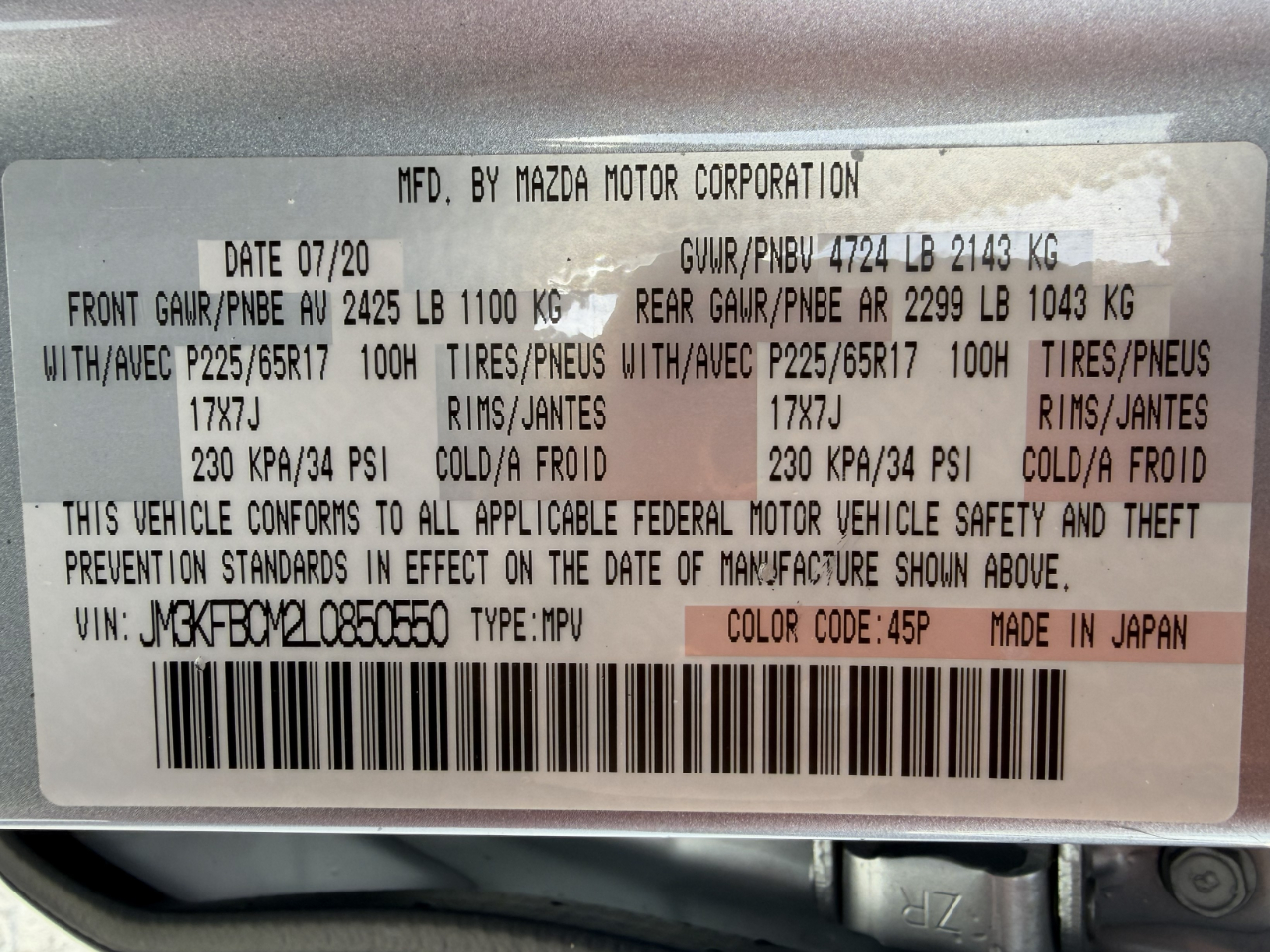 Mazda CX-5 Touring AWD 2020