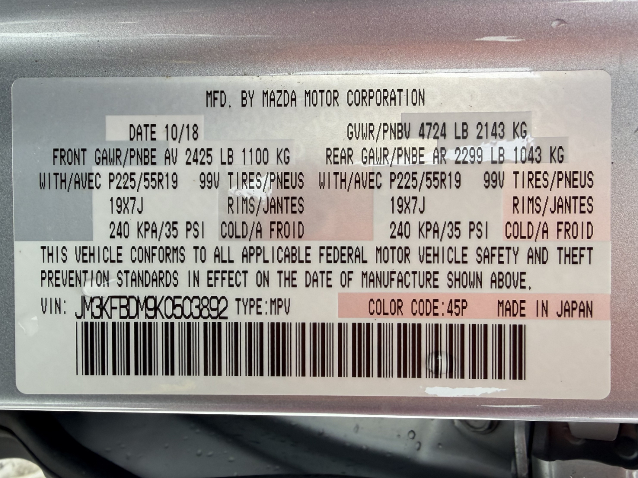 Mazda CX-5 Grand Touring AWD 2019