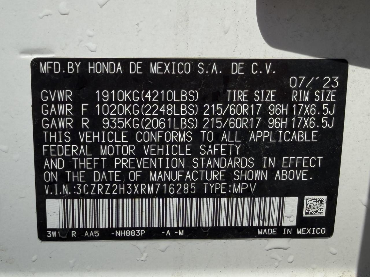 Honda HR-V LX AWD 2024