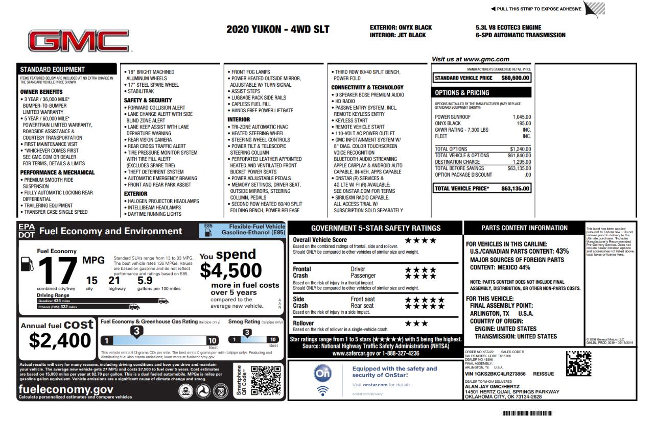 GMC Yukon SLT 4WD 2020