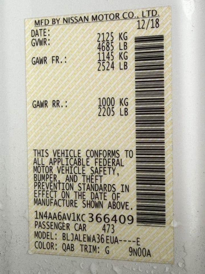 Nissan Maxima 3.5 SL 2019