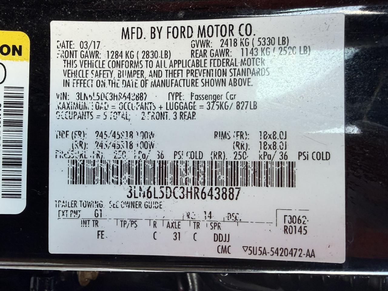 Lincoln MKZ Select AWD 2017