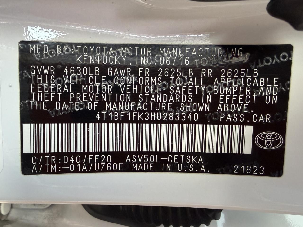 Toyota Camry SE 2017