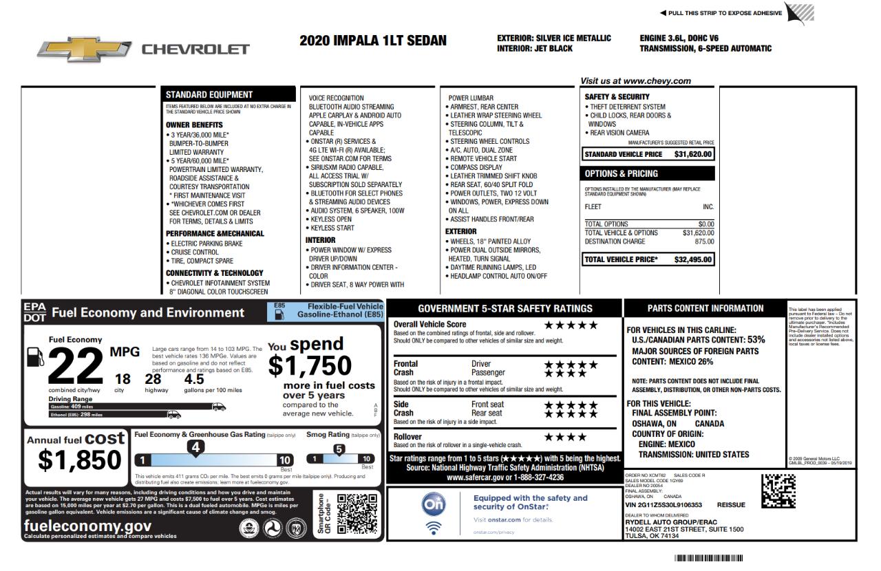 Chevrolet Impala LT 2020