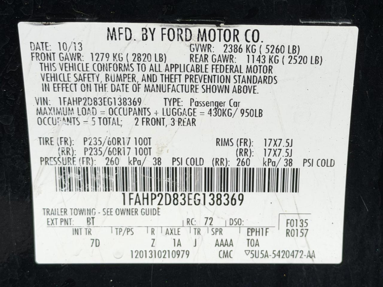 Ford Taurus SE FWD 2014