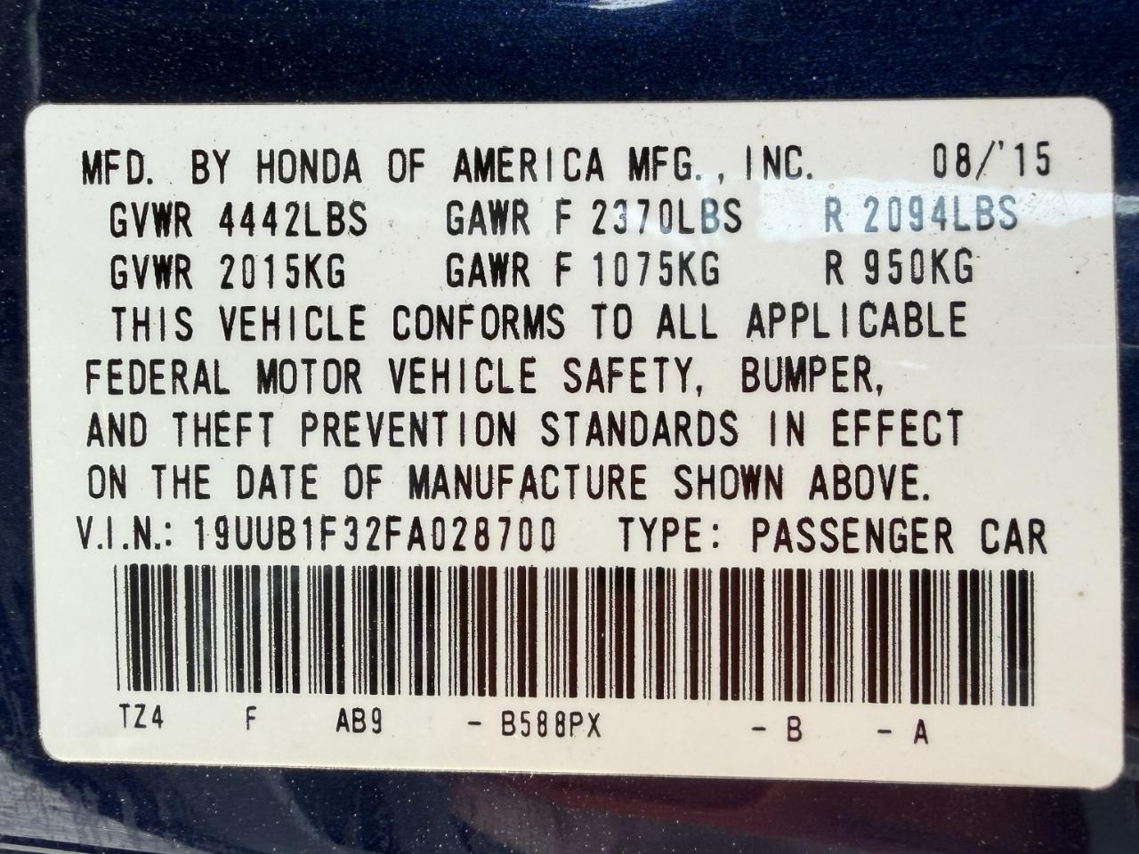 Acura TLX 8-Spd DCT 2015