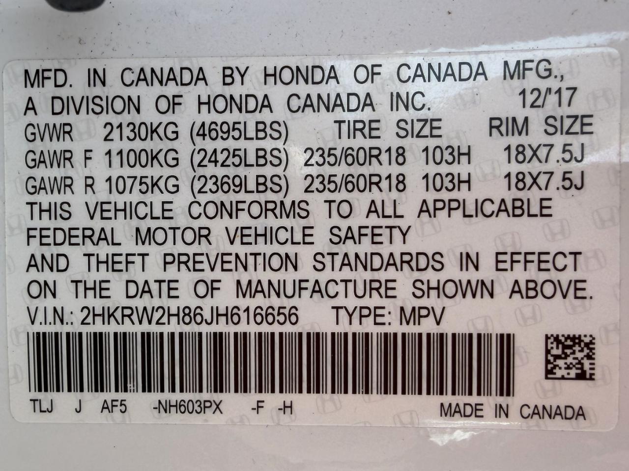 Honda CR-V EX-L AWD 2018