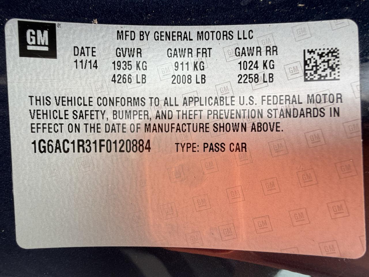 Cadillac ATS Coupe 3.6L Performance RWD 2015